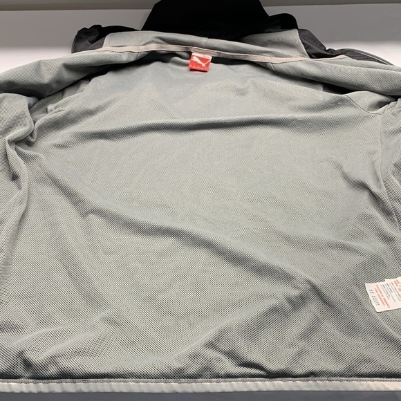 Puma Sport Life Style Wind Breaker Jacket Elasticized Waist Black Size Medium - Picture 3 of 15